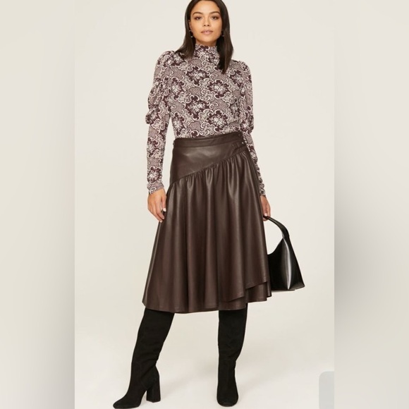 $225 NWT ⭐️ HOST PICK ⭐️Rebecca Taylor Rochelle Fleur Drape Mock Neck Blouse - Picture 4 of 14